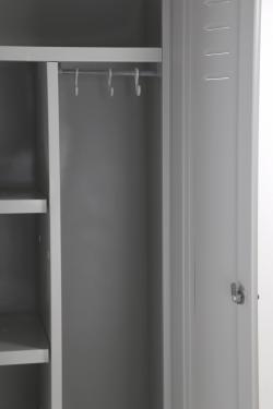 Kleider-Wäschespinde Stahl-Abteilbreite 40 cm-Gesamtbreite 80 cm  - lichtgrau - links Böden- rechts Kleiderstange -  sofort lieferbar !!!